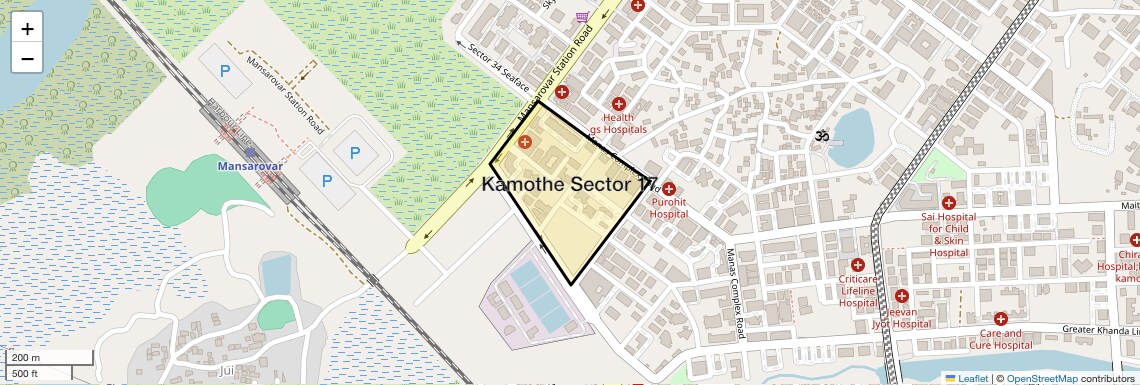 Location Map of Kamothe Sector 17, Navi Mumbai