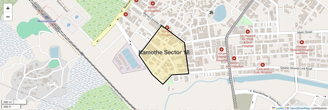 Location Map of Kamothe Sector 18, Navi Mumbai