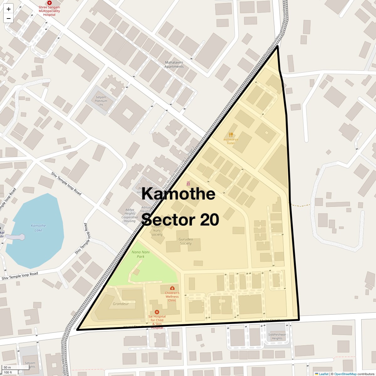 Location Map of Kamothe Sector 20, Navi Mumbai