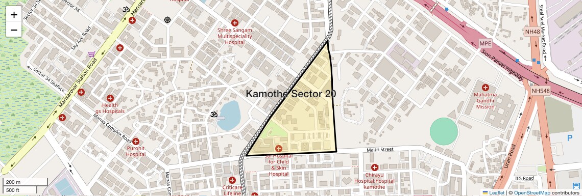 Location Map of Kamothe Sector 20, Navi Mumbai