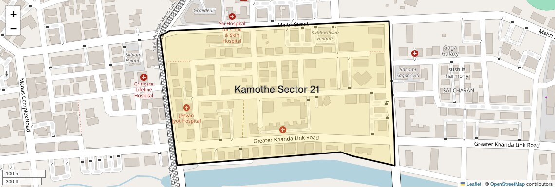 Location Map of Kamothe Sector 21, Navi Mumbai