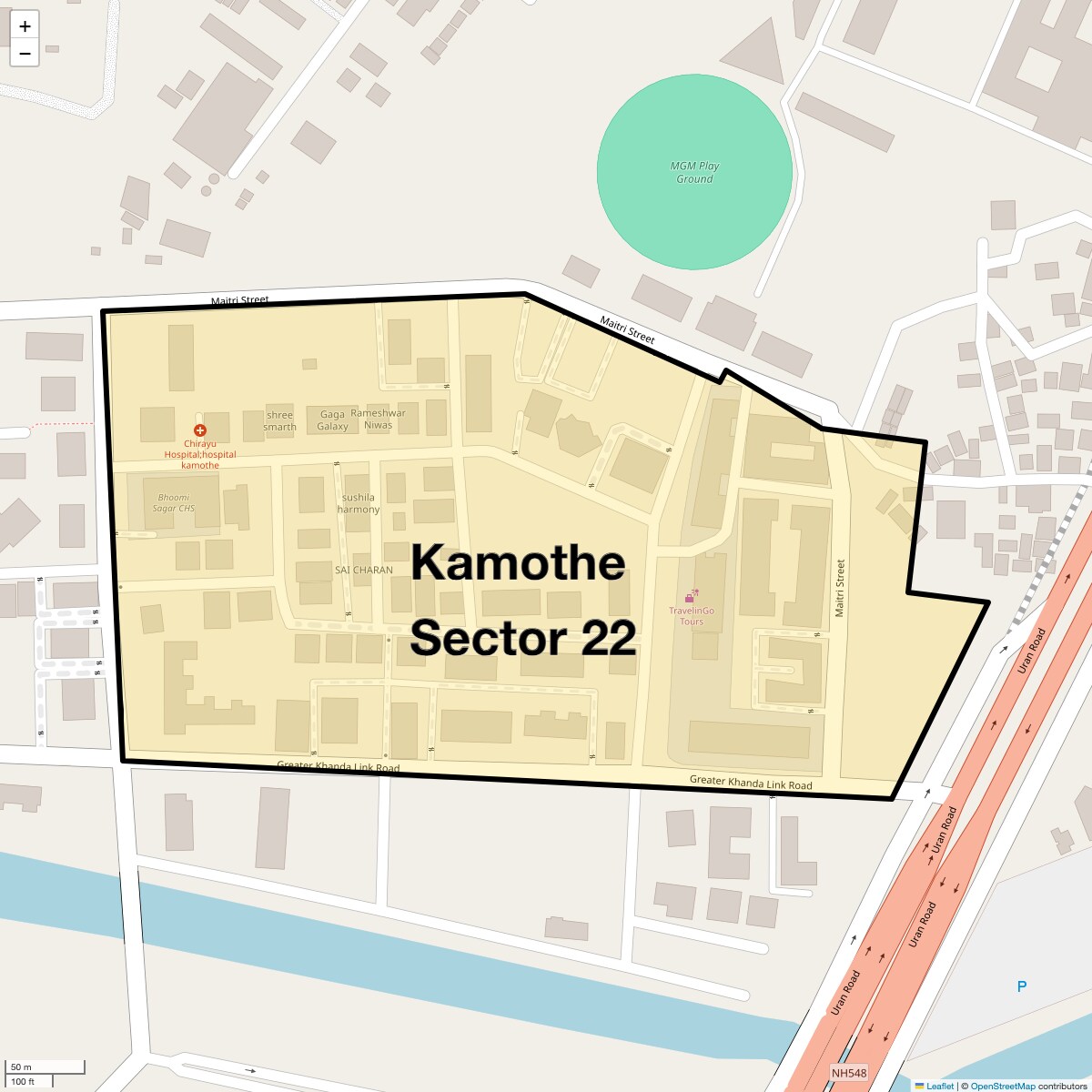 Location Map of Kamothe Sector 22, Navi Mumbai