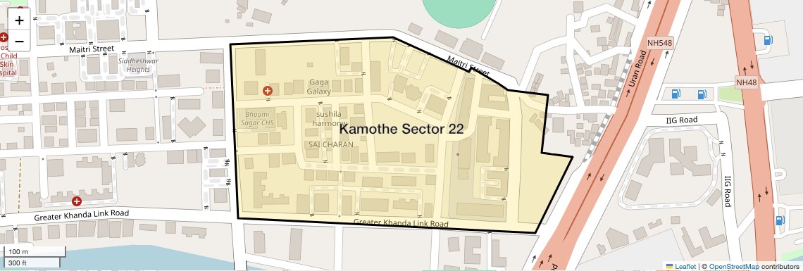 Location Map of Kamothe Sector 22, Navi Mumbai