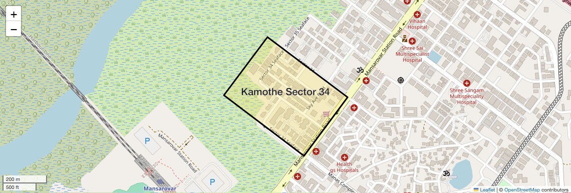 Location Map of Kamothe Sector 34, Navi Mumbai