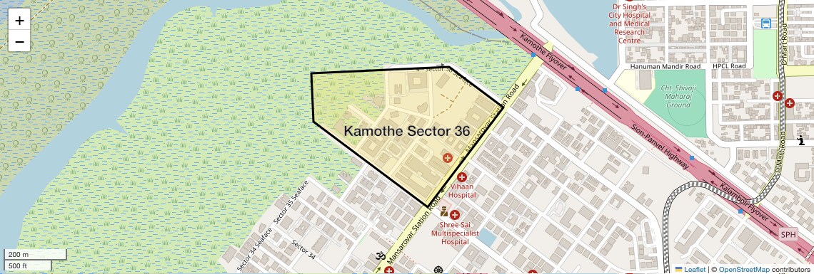 Location Map of Kamothe Sector 36, Navi Mumbai