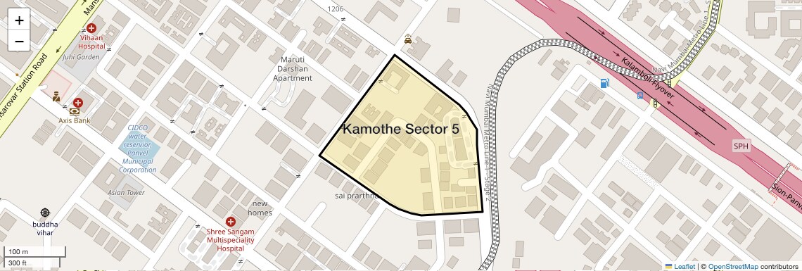 Location Map of Kamothe Sector 5, Navi Mumbai