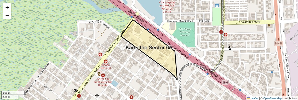 Location Map of Kamothe Sector 6A, Navi Mumbai