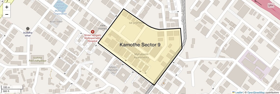 Location Map of Kamothe Sector 9, Navi Mumbai