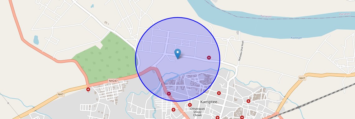 Location Map of Kamptee, Nagpur