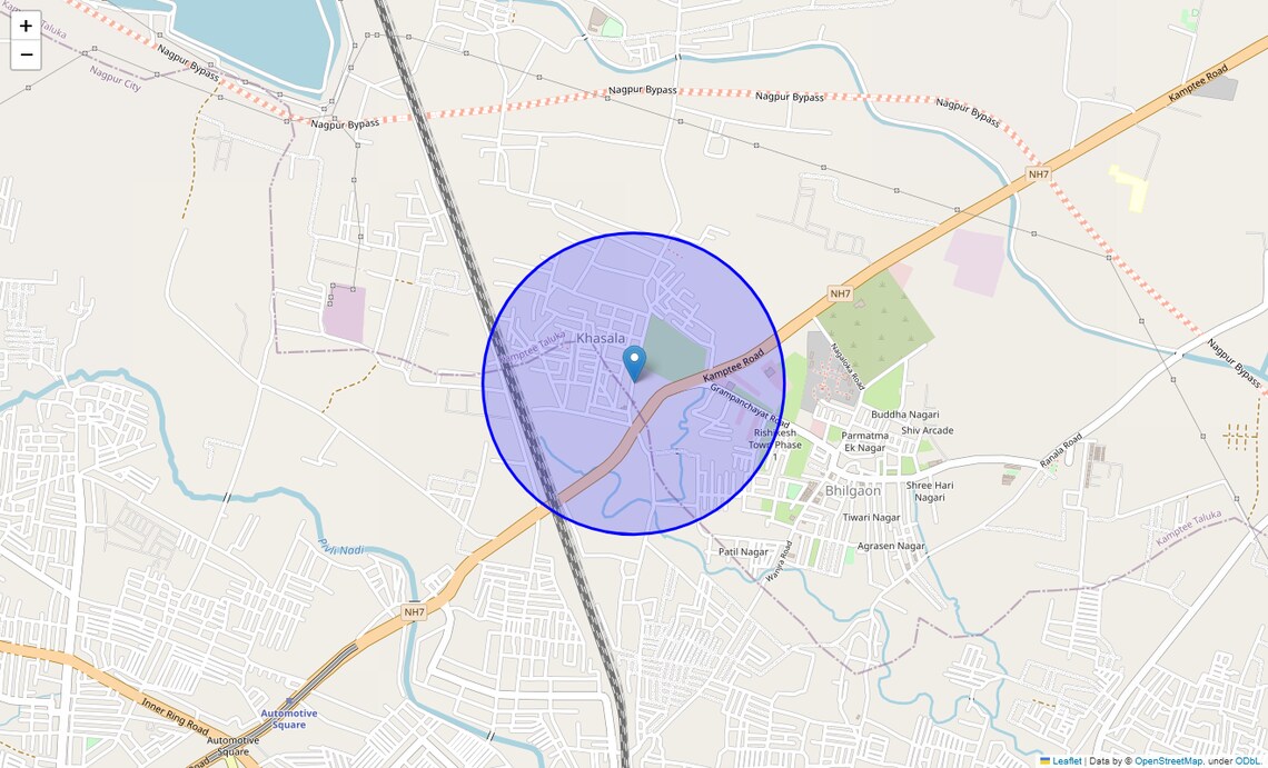 Location Map of Kamptee Rd, Nagpur