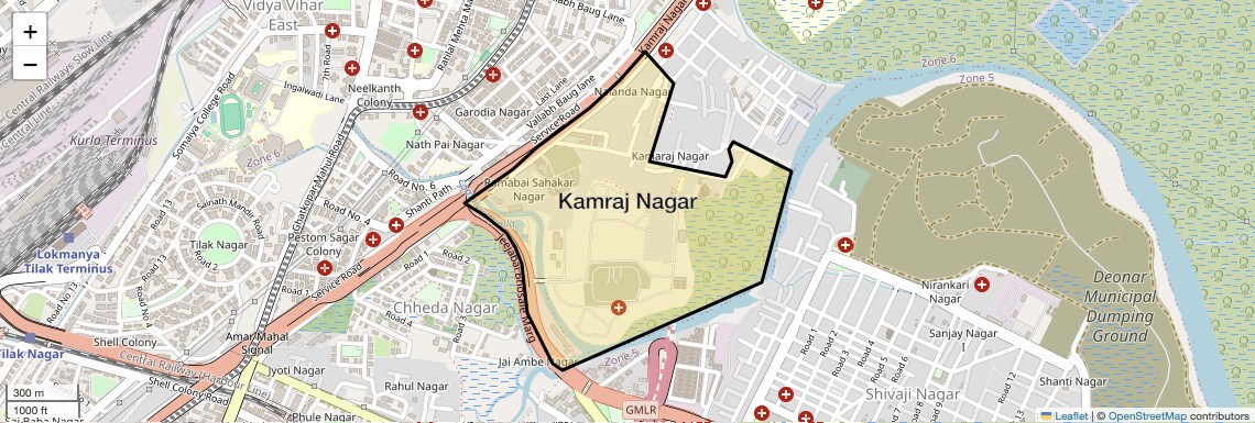 Location Map of Kamraj Nagar, Mumbai