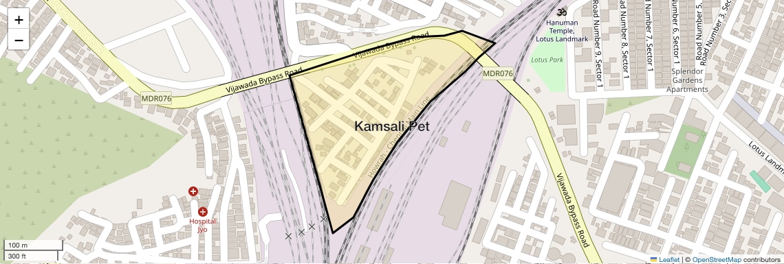 Location Map of Kamsali Pet, Vijayawada