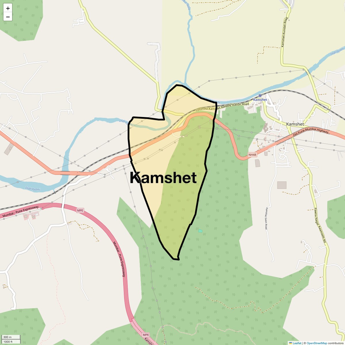 Location Map of Kamshet, Pune