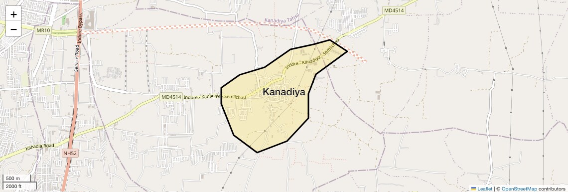 Location Map of Kanadiya, Indore