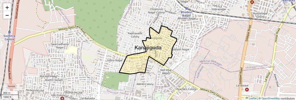 Location Map of Kanajiguda, Hyderabad