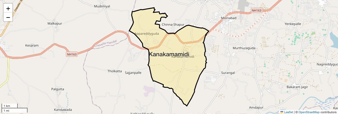 Location Map of Kanakamamidi, Hyderabad