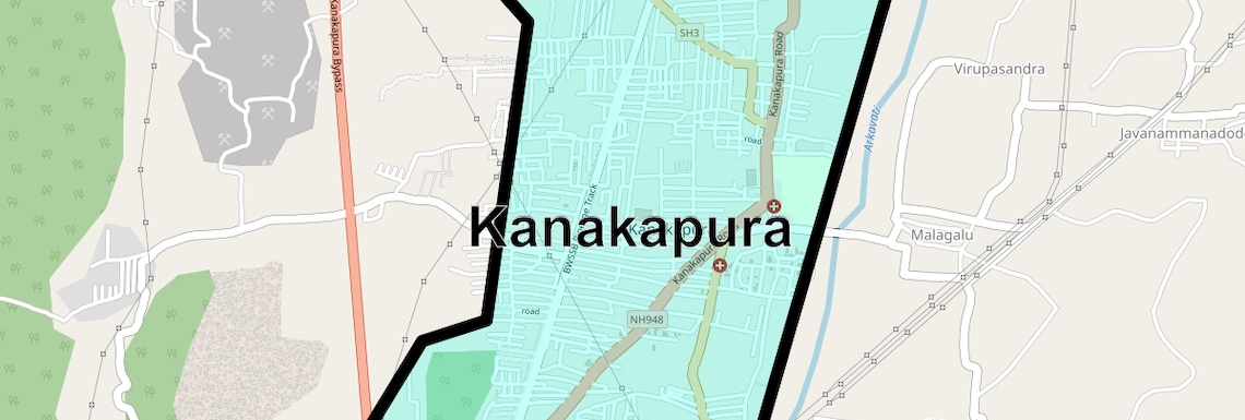 Location Map of Kanakapura, Bangalore