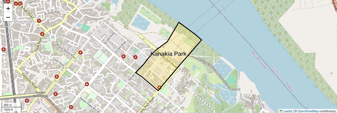 Location Map of Kanakia Park, Thane