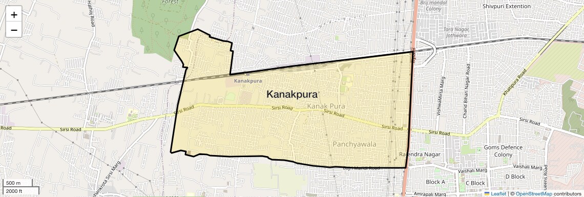 Location Map of Kanakpura, Jaipur