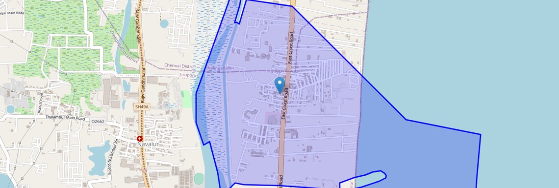 Location Map of Kanathur Reddikuppam, Chennai