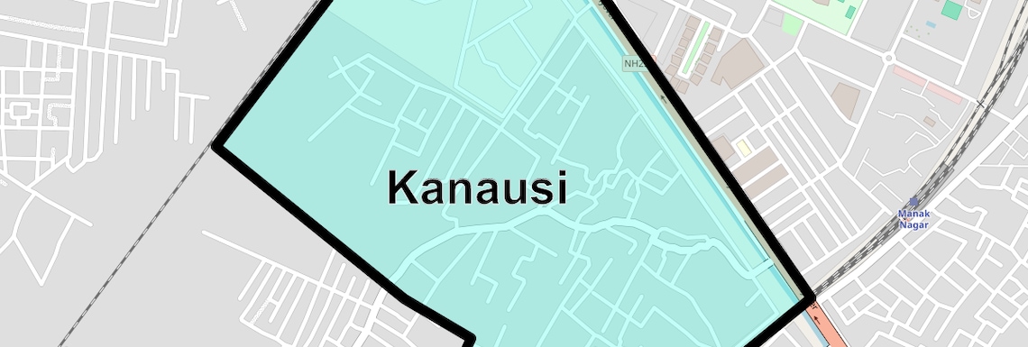 Location Map of Kanausi, Lucknow