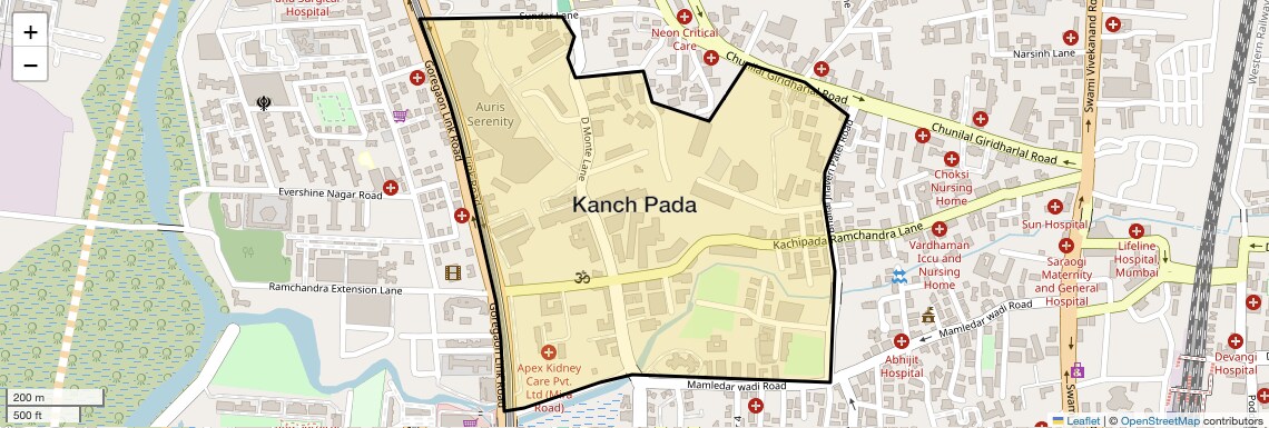 Location Map of Kanch Pada, Mumbai