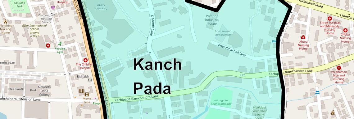 Location Map of Kanch Pada, Mumbai