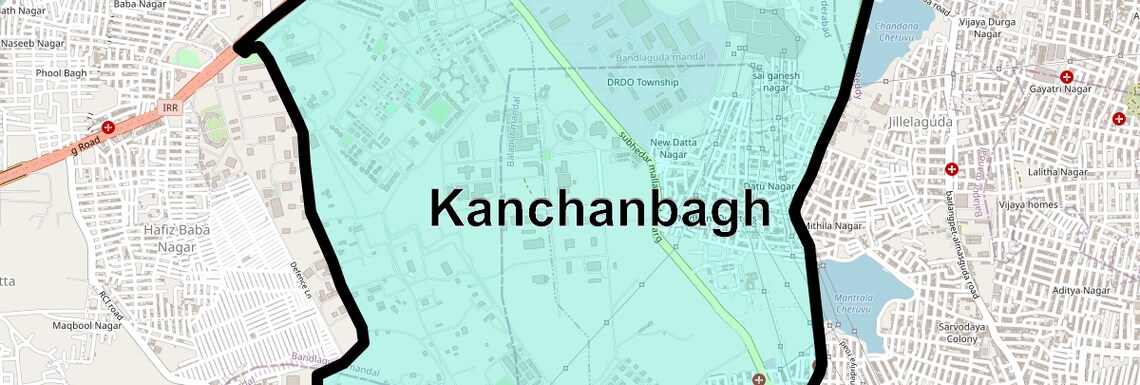 Location Map of Kanchanbagh, Hyderabad