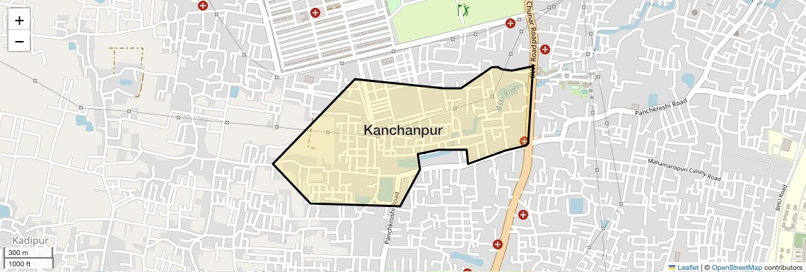 Location Map of Kanchanpur, Varanasi