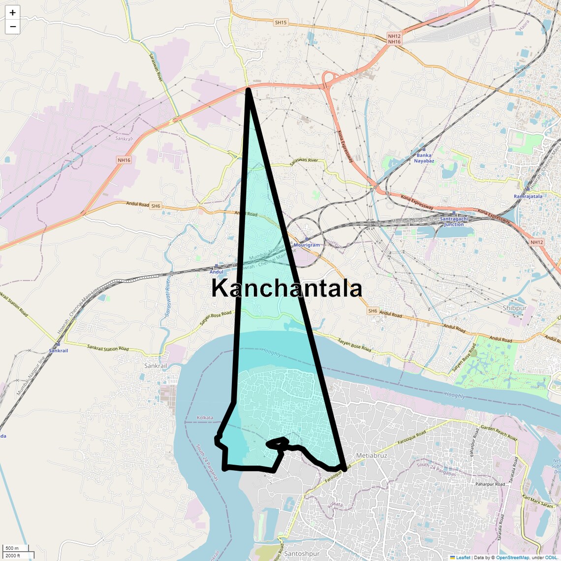 Location Map of Kanchantala, Kolkata