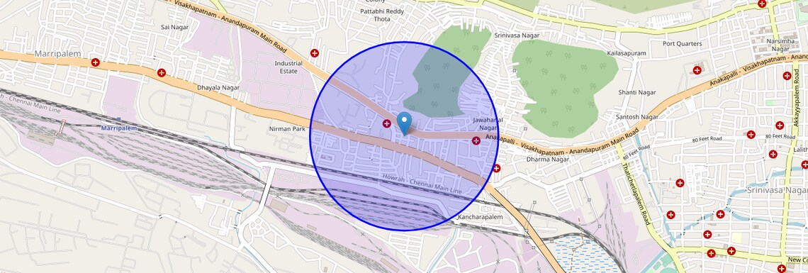 Location Map of Kanchera Palem, Vizag