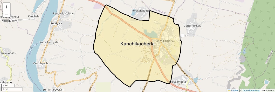Location Map of Kanchikacherla, Vijayawada