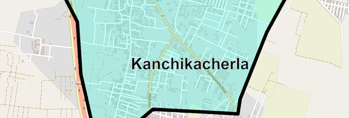 Location Map of Kanchikacherla, Vijayawada