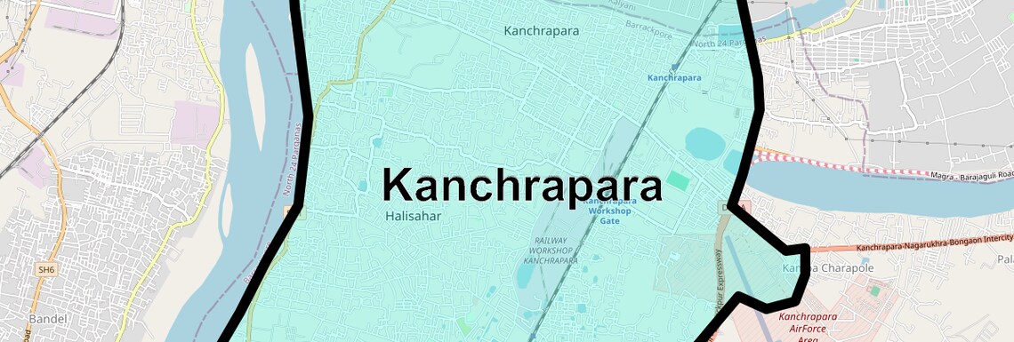 Location Map of Kanchrapara, Kolkata