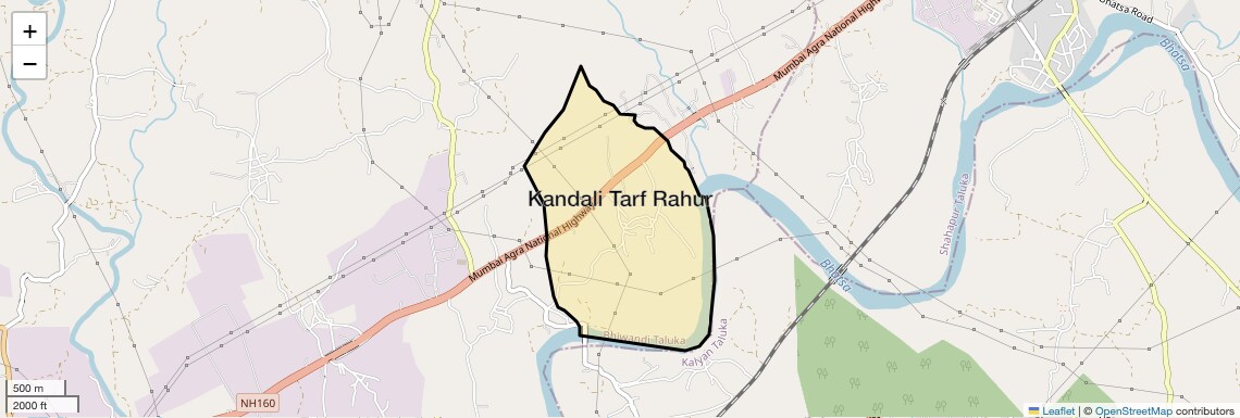 Location Map of Kandali Tarf Rahur, Thane