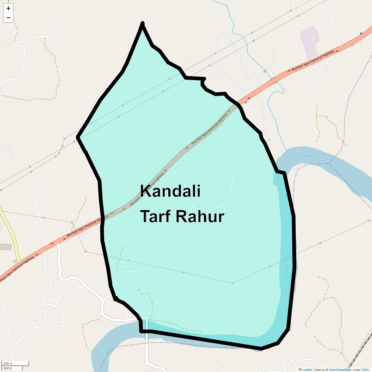 Location Map of Kandali Tarf Rahur, Thane