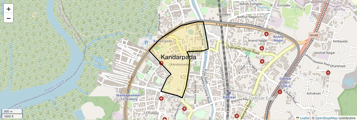 Location Map of Kandarpada, Mumbai