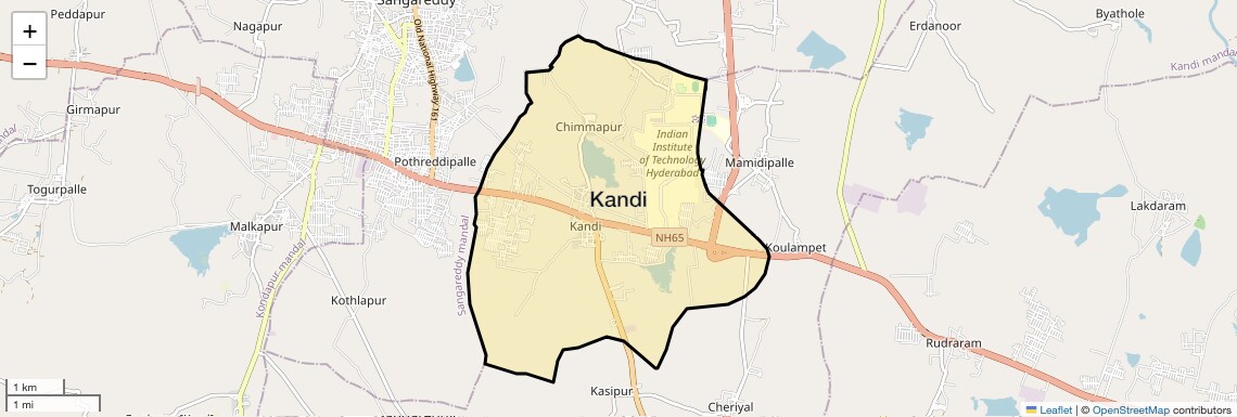 Location Map of Kandi, Hyderabad