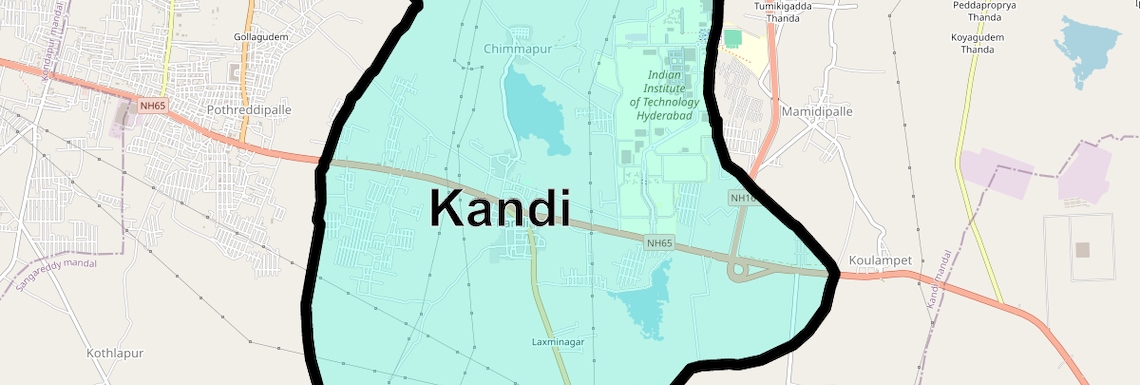 Location Map of Kandi, Hyderabad