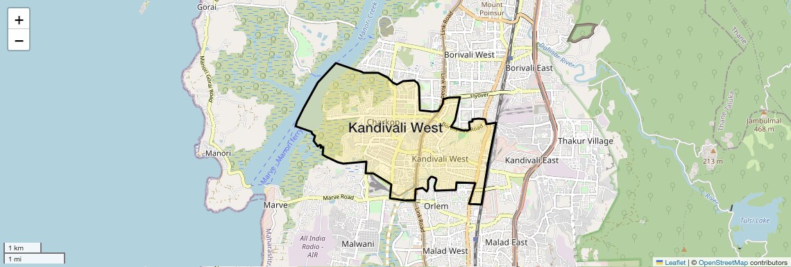 Location Map of Kandivali West, Mumbai
