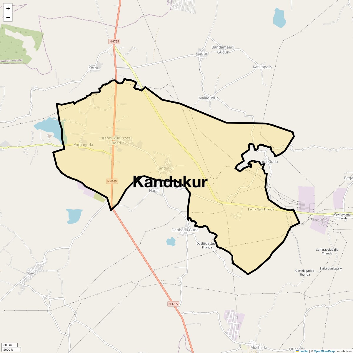 Location Map of Kandukur, Hyderabad