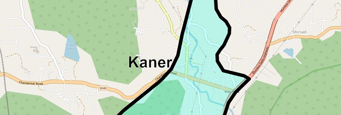Location Map of Kaner, Mumbai