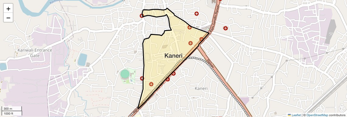 Location Map of Kaneri, Thane