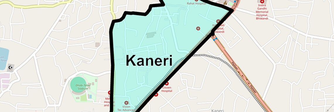 Location Map of Kaneri, Thane