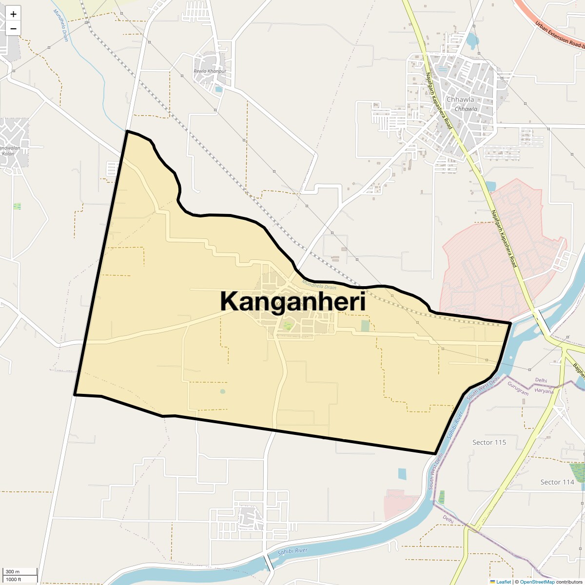 Location Map of Kanganheri, Delhi