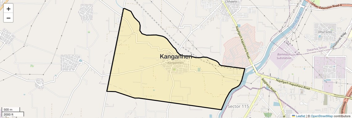 Location Map of Kanganheri, Delhi