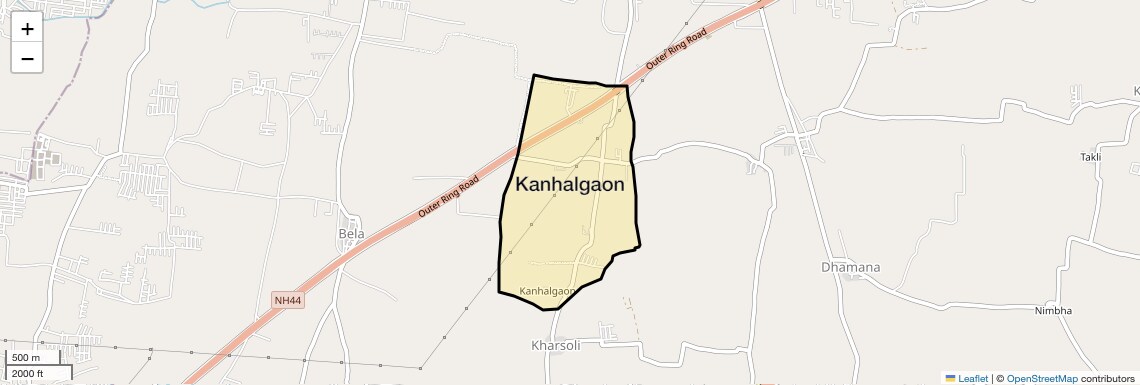 Location Map of Kanhalgaon, Nagpur