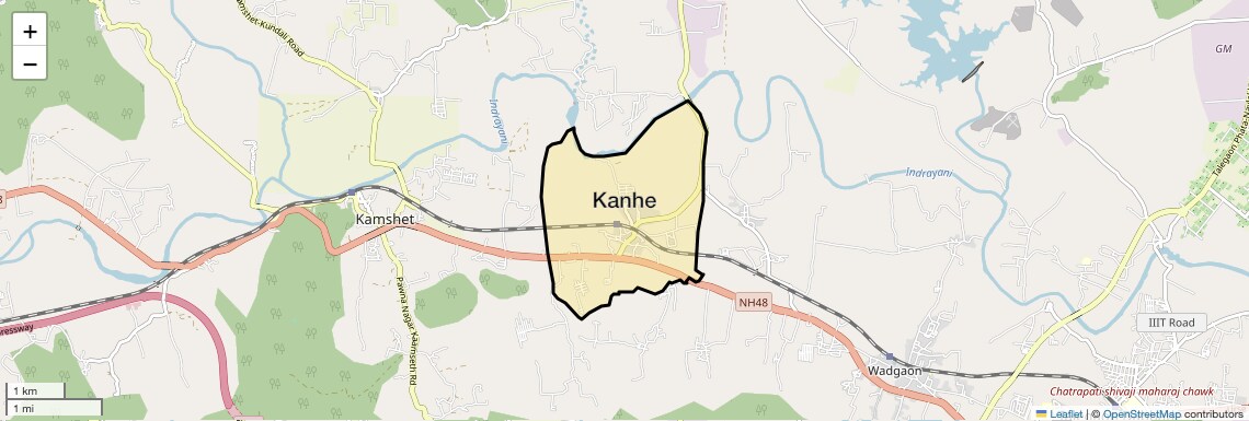 Location Map of Kanhe, Pune