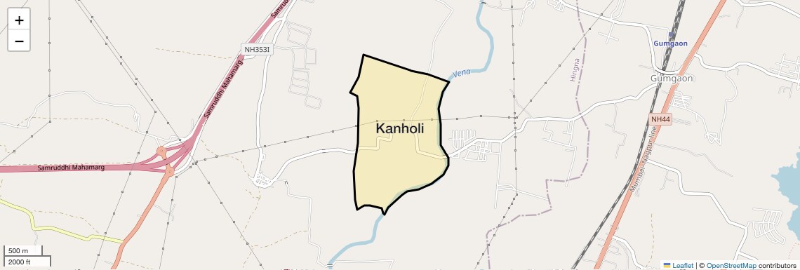 Location Map of Kanholi, Nagpur