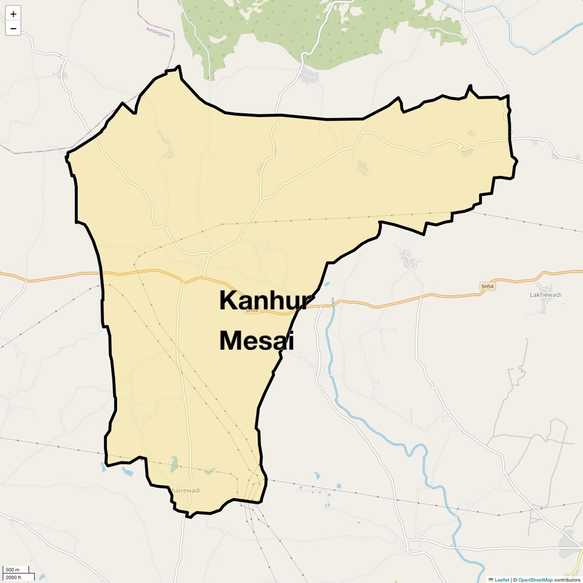 Location Map of Kanhur Mesai, Pune